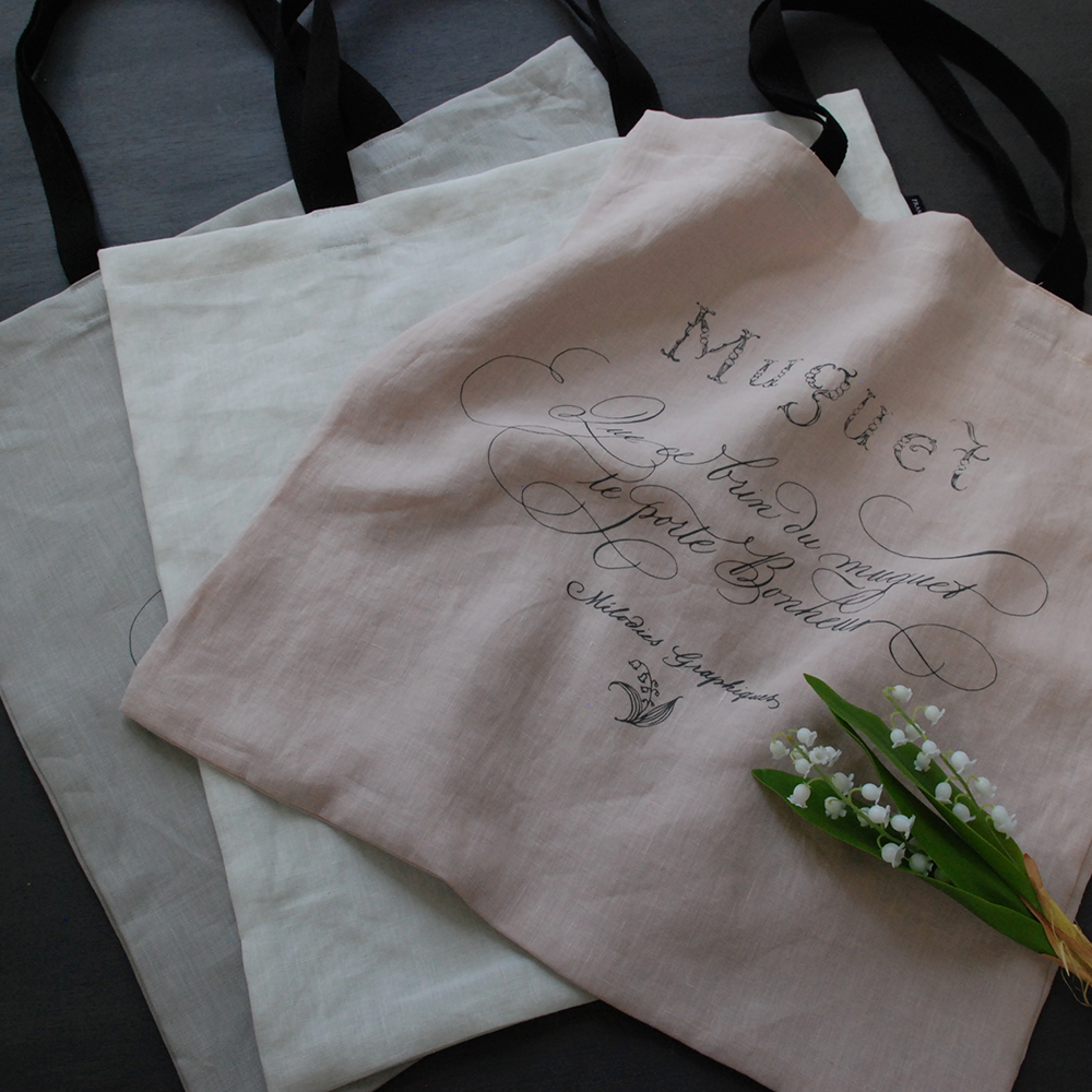 ミュゲカリグラフィートートバッグ / Melodies Graphiques