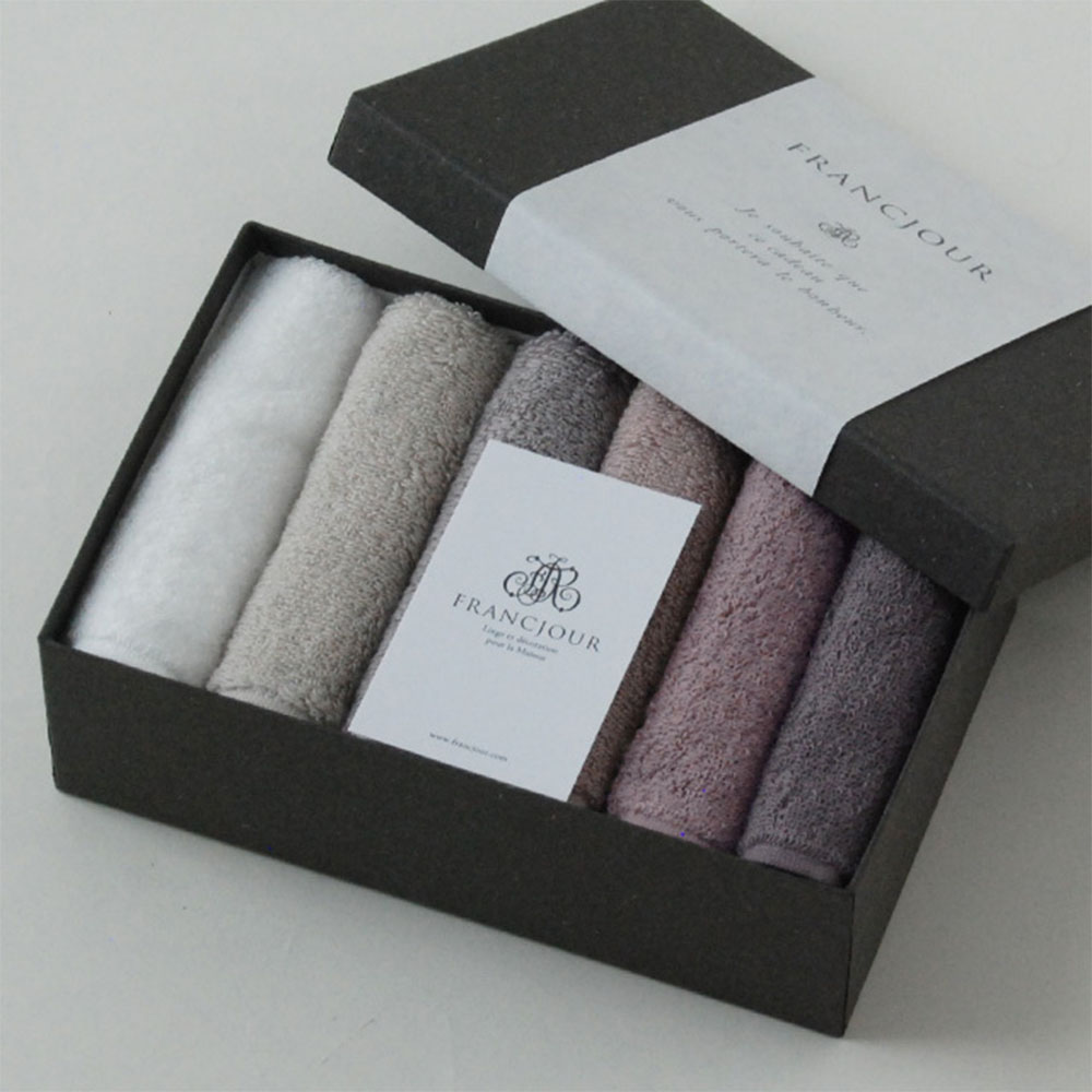 フランジュールの高級タオル、デコール。上質なリネンやコットンを使った美しいタオルです。