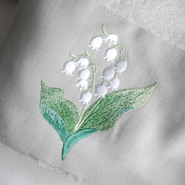 francjour フランジュール ｜ ミュゲリネンヘム刺繍フェイスタオル / 2