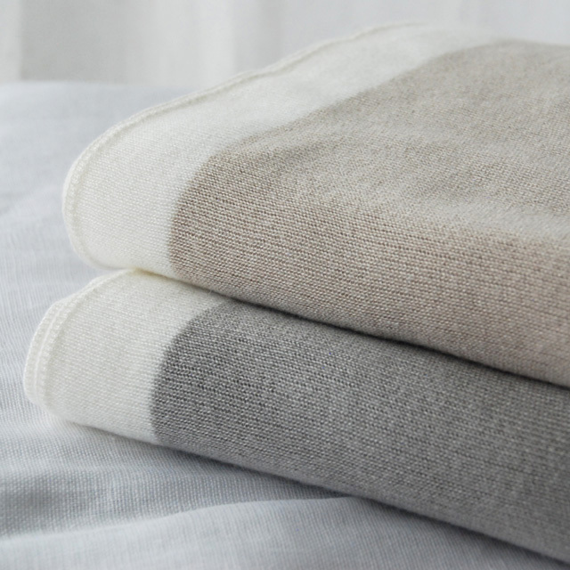 Francjour フランジュール シルクブランケット ベージュ グレー