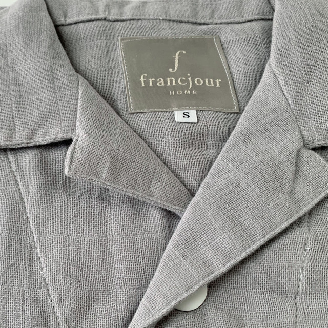 フランジュール　ウール混ガーゼパジャマ／ノア (20806) francjour フランジュール ｜ ガーゼパジャマ／ ノア（ブラン、グリー