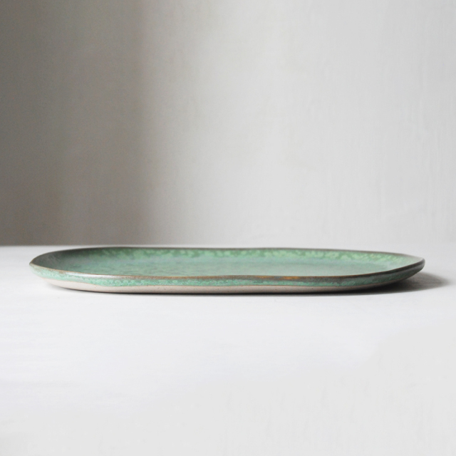 オーバルサラダプレート crystalized green / Christiane Perrochon