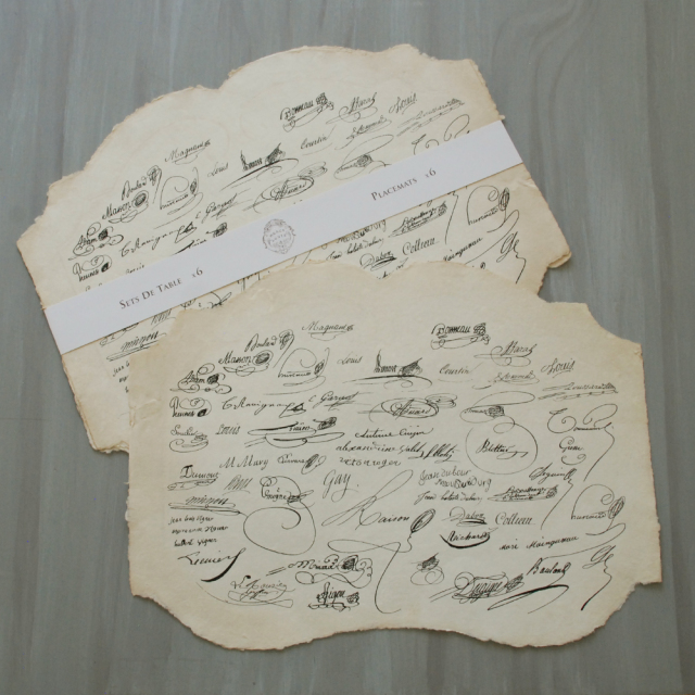 ペーパーランチョンマット 6枚セット Signatures 45×32 / MERCI LOUIS