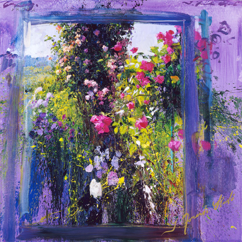 リャド　ミニ版画　【ジヴェルニーの薔薇】