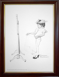 ノーマン・ロックウェル　ドローイング　【鏡の前で】