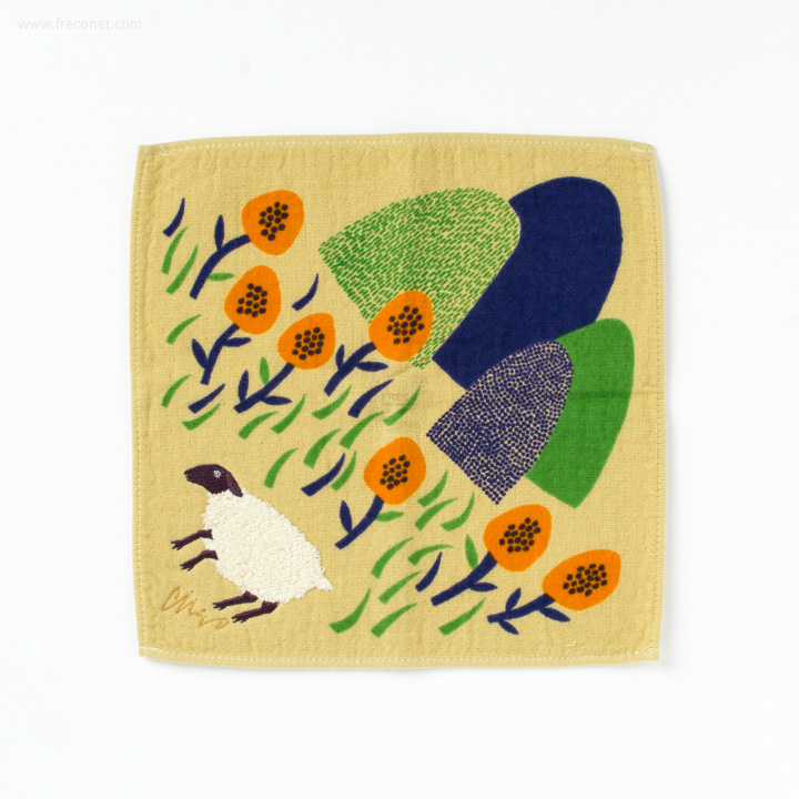 moritaMiW モコモコドウブツハンカチタオル 高原ヒツジ（A-67068-86-BE）【ネコポスOK】