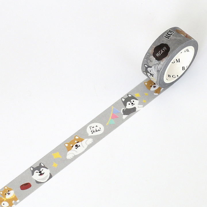 BGMマスキングテープ Life 15mm シバイヌ(BM-LA026)【ネコポスOK】