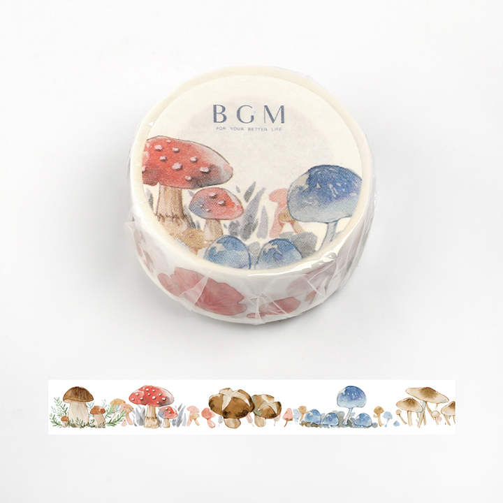 BGMマスキングテープ Life 15mm キノコ(BM-LA037)【ネコポスOK】