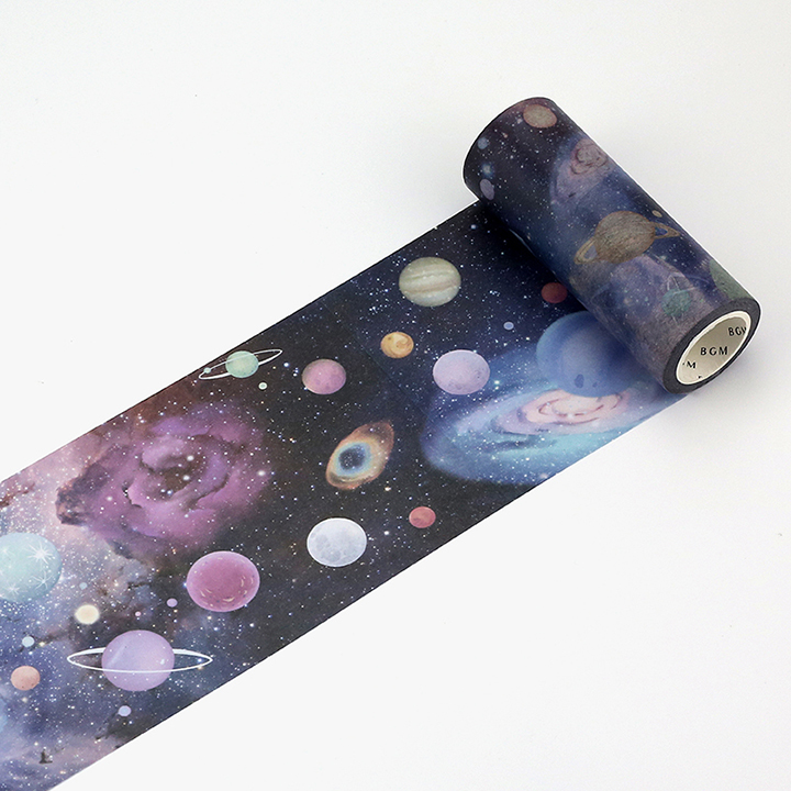 BGMマスキングテープ Life 100mm 宇宙(BM-LP001)【宅急便配送】