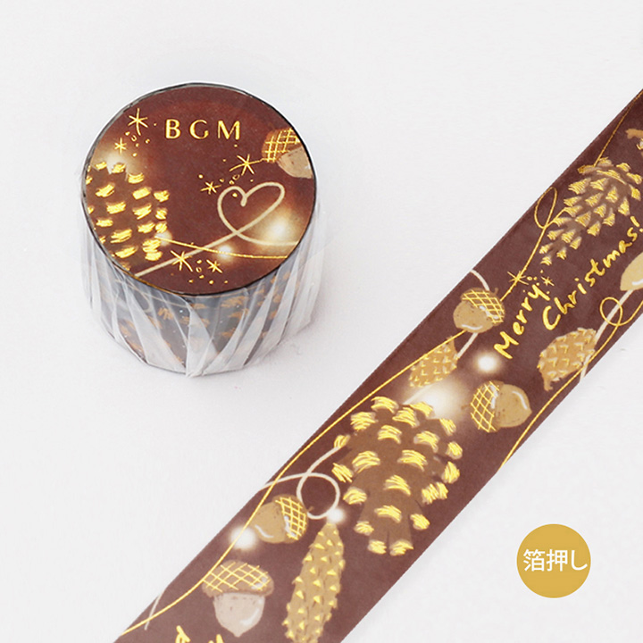 BGM 2019クリスマスマスキングテープ 箔押し クリスマス・どんぐり(BM-SPLM006)【宅急便配送】