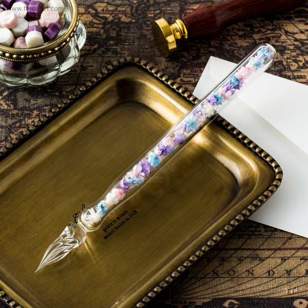 がらす工芸札幌 ガラスペン 花暦（東京ハイライト限定カラー） しずく 12mm軸 細字【宅急便配送】