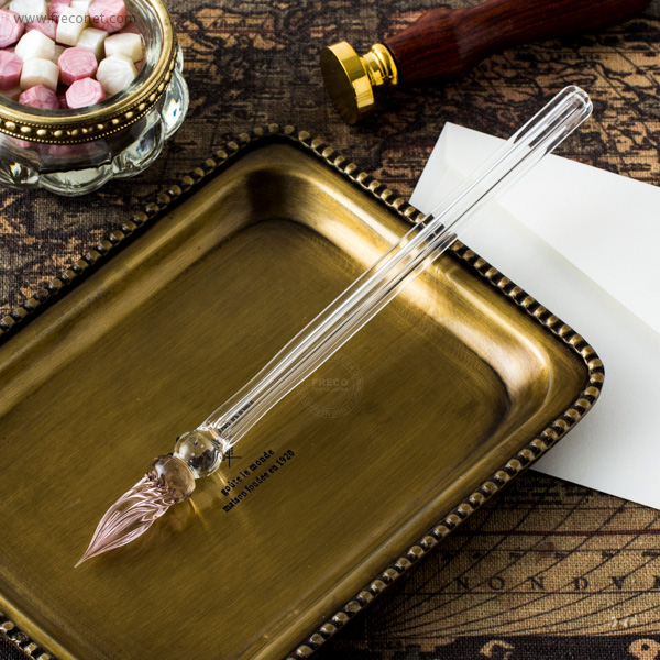 がらす工芸札幌 ガラスペン 六芒星ガラス管 ピンク 細字【宅急便配送】