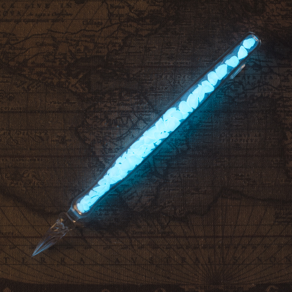 がらす工芸札幌×FRECOオリジナルガラスペン ルミナスストーン ブルー 15mm軸 細字【宅急便配送】