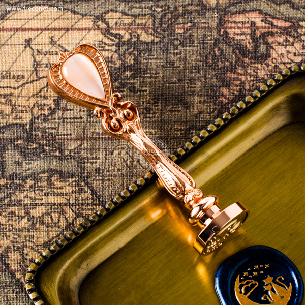 封蝋シーリングスタンプ用ハンドル 魔法の杖 ローズゴールド【ネコポスOK】