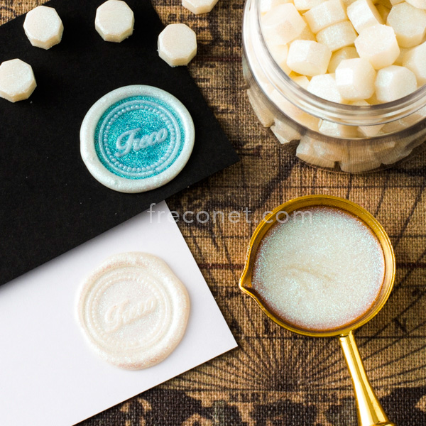 【ご予約商品12月下旬入荷予定】≪フレコオリジナル≫封蝋シーリングワックス シャイニングエメラルド 30g入り（100粒前後）【ネコポスOK】
