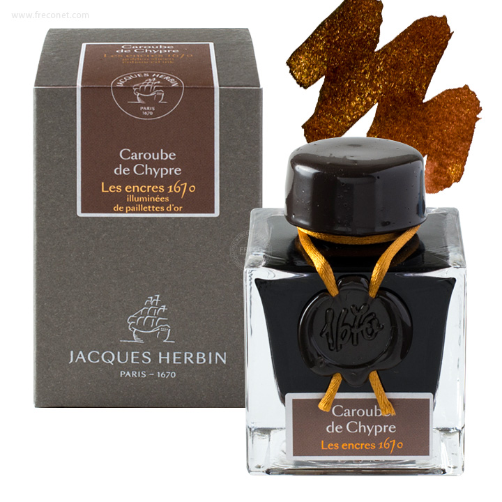JACQUES HERBIN エルバン アニバーサリーインク1670 金の微粒子入り キャロブキプロス【宅急便配送】
