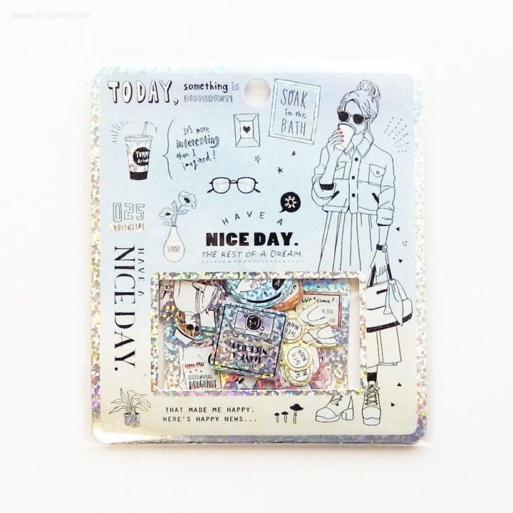 キラキラホログラムフレークシール NICE DAY(04223)【ネコポスOK】