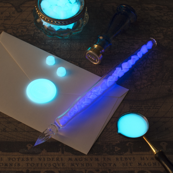 がらす工芸札幌×FRECOオリジナルガラスペン ルミナスストーン パープル 15mm軸 細字【宅急便配送】