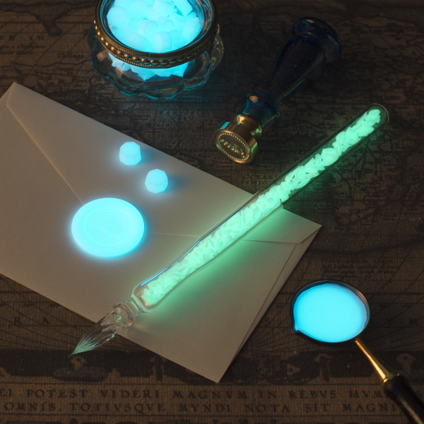 がらす工芸札幌×FRECOオリジナルガラスペン ルミナスストーン グリーン 12mm軸 細字【宅急便配送】