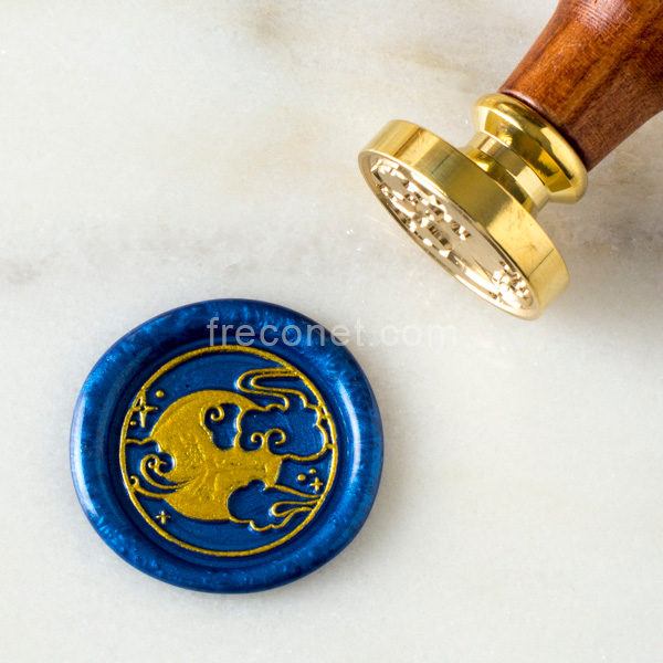 封蝋シーリングスタンプ 宙シリーズ 宵の満月 25mm【ネコポスOK】