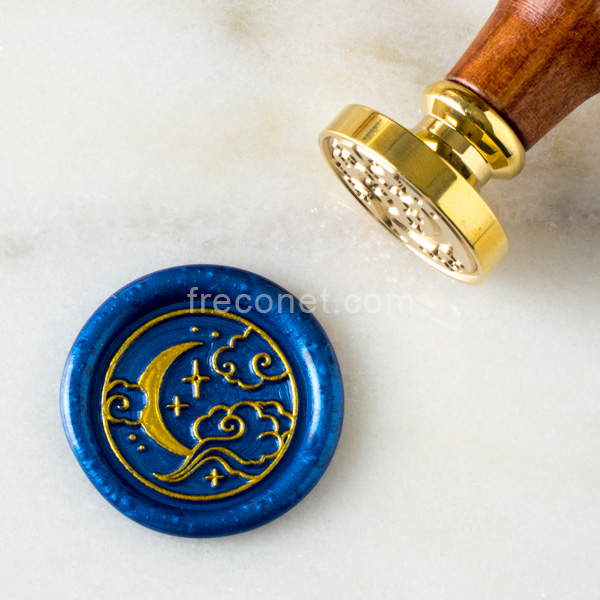 封蝋シーリングスタンプ 宙シリーズ 雲間の月夜 25mm【ネコポスOK】