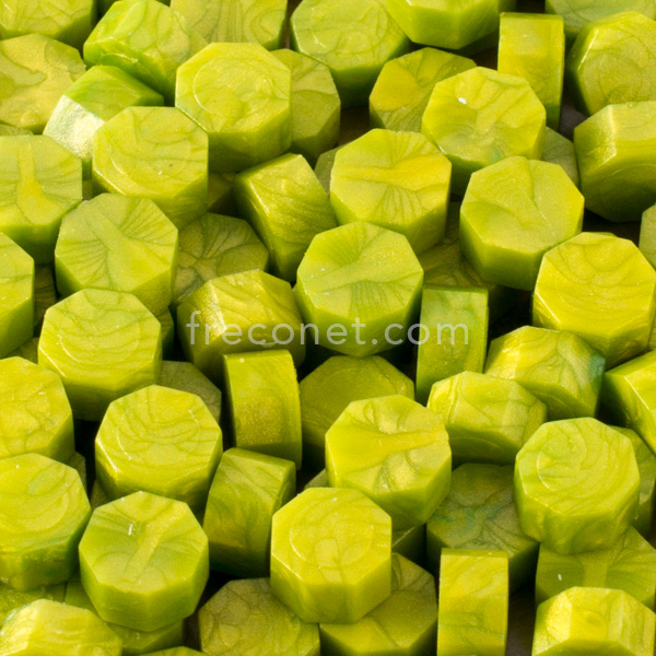 封蝋シーリングワックス グリーンイエロー 30g入り（100粒前後）【ネコポスOK】