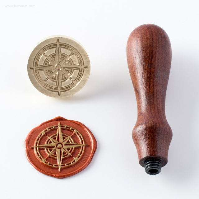 ≪ハイライトオリジナル≫封蝋シーリングスタンプ コンパス 方位なし 30mm【ネコポスOK】