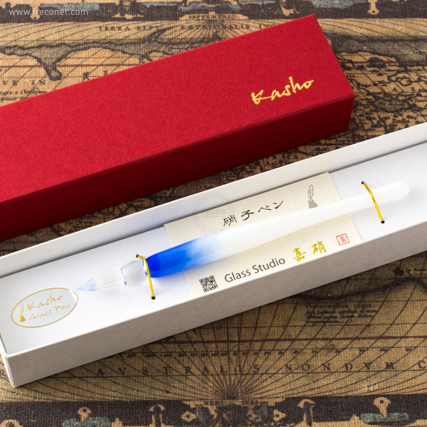 スタジオ嘉硝 ガラスペン ミルキーブルー【宅急便配送】