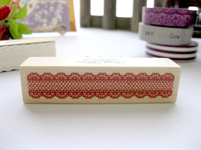 手作りメッセージカードやスクラップブッキングに最適なレース柄スタンプマルシェNO003