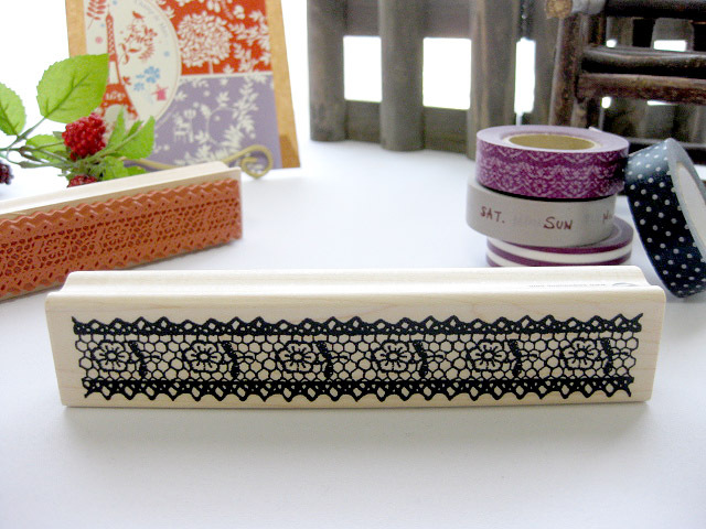 手作りメッセージカードやスクラップブッキングに最適なレース柄アソーテッドスタンプNO005