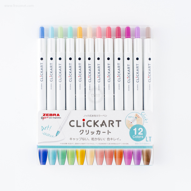 《まとめ割引対象品》ゼブラ クリッカート12色セットLT 明るくライトな色合い（WYSS22-12CLT）【ネコポスOK】