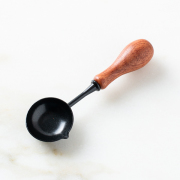 封蝋シーリングワックス溶融用スプーン きれいに取れるタイプ ブラウン/ショート【ネコポスOK】