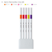 《まとめ割引対象品》三菱鉛筆 EMOTT エモット5色セット No.2 パッションカラー（PEM-SY 5C No.2）【ネコポスOK】