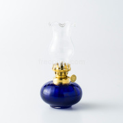 アンティークオイルランプ ブルー 【宅急便配送】