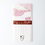ねこの一筆レターセット お花見（44004601）【ネコポスOK】