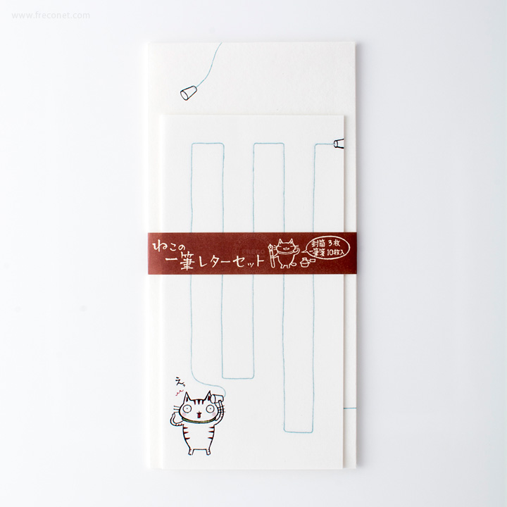 ねこの一筆レターセット 糸でんわ（44004606）【ネコポスOK】