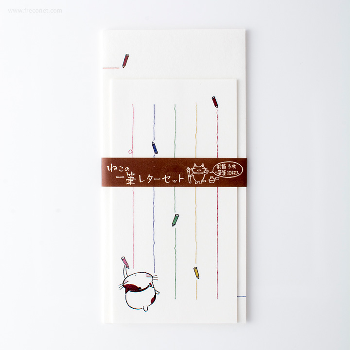 ねこの一筆レターセット 色えんぴつ（44004608）【ネコポスOK】