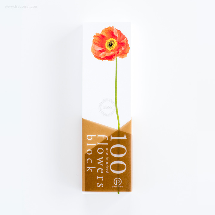 100 flowers block メモブロック帳 ポピー(YKP90-2458)【クロネコDM便OK】