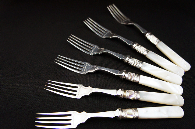 シルバープレート デザートフォーク 6本セット 英国アンティークと