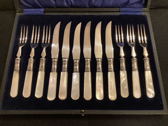 シルバープレート　デザートカトラリーセット