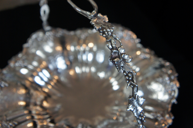 シルバープレート バスケット 英国アンティークとヴィンテージワインの