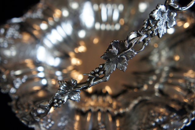 シルバープレート バスケット 英国アンティークとヴィンテージワインの