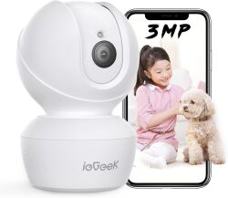 【SALE対象商品】[屋内用 防犯カメラ] スマート防犯カメラ 300万画素 自動追跡 離れた場所からスマホで遠隔監視 遠隔操作 双方向通話 夜間撮影 動体検知 監視カメラ ベビーモニター ペットカメラ mc-azsc027
