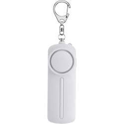 【SALE対象商品】[防犯グッズ] 防犯ブザー ホワイト 大音量130dB LEDライト付き 防犯警報機 連続鳴動6時間 連続店頭20時間 電池タイプ 子供も大人も老人も必要な防犯ブザー mc-azscg006