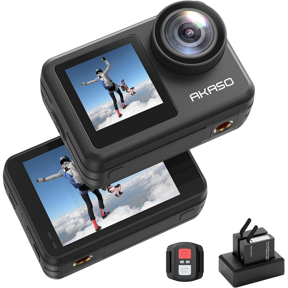[アクションカメラ] 4K 20MP IPX7本機防水 40M防水機能(防水ケース付属) 六軸手ぶれ補正 デュアルカラースクリーン タッチパネル式 タイムラプス WiFi/Type-C外部マイク対応 1350mAhバッテリー2個 リモコン付き HDMI出力 mc-azac001