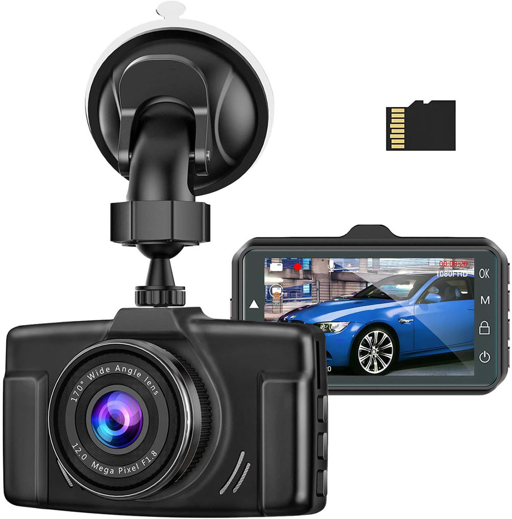 [ドライブレコーダー] ドラレコ 1080PフルHD高画質 WDR搭載 170度広角 32GBカード付属 3インチIPS液晶 自動録画 Gセンサー搭載 上書き録画 駐車監視 動体検知 mc-azdr001