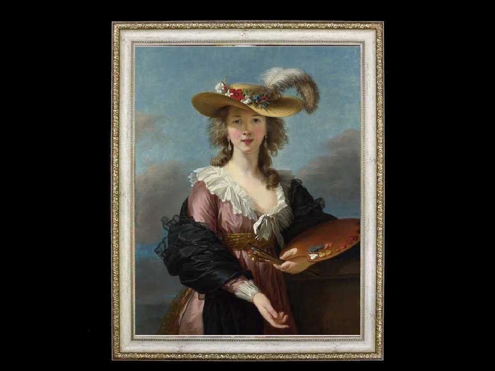 ヨーロッパ名画　 ヴィジェ・ルブランの自画像　 110L　78×98  ロココ額絵  送料無料