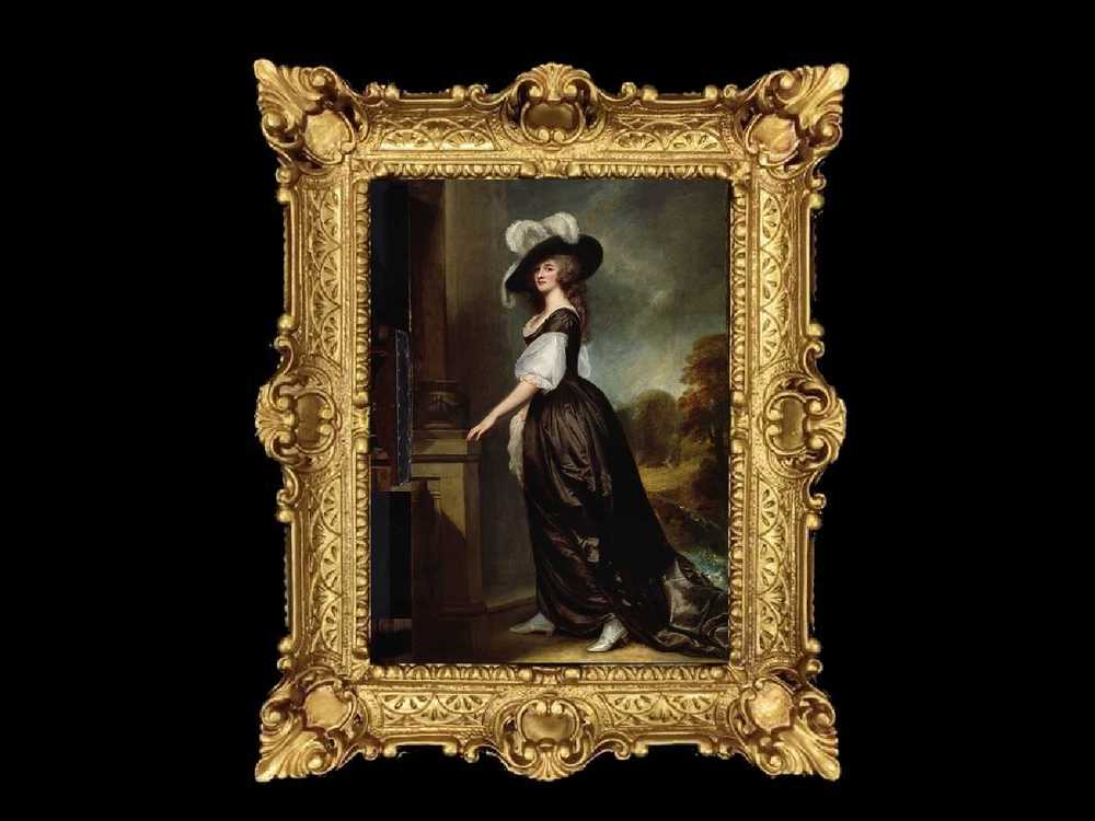 ヨーロッパ名画　イタリアロココフレーム　キャンバス印刷　アクリル付　56×46 0157  送料無料