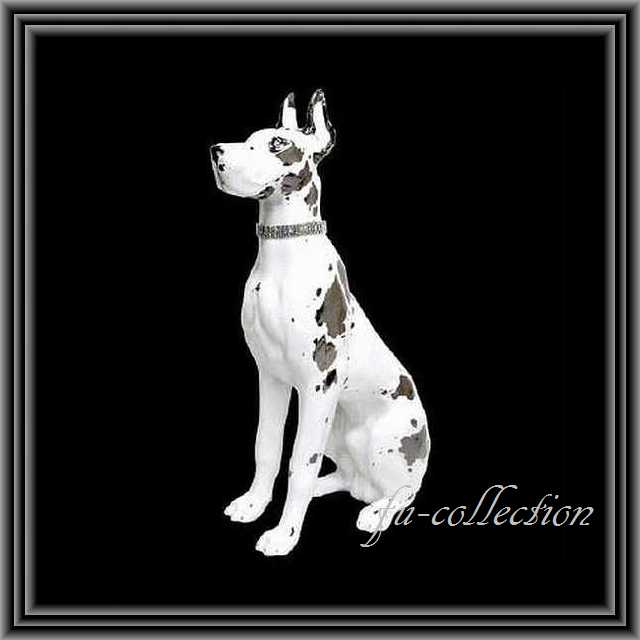 イタリア製　高級セラミック　グレートデン　ホワイト/プラチナ　　送料無料