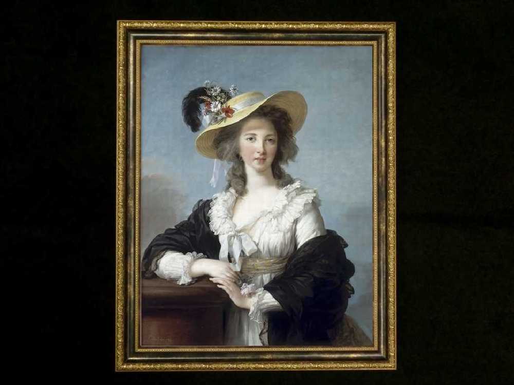 ヨーロッパ名画　ポリニャック伯爵夫人の肖像画  386S　46×58  ロココ額絵  送料無料